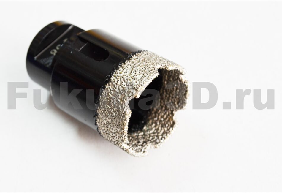 Алмазные коронки по керамограниту для сухого сверления с вакуумной пайкой 38 мм фото